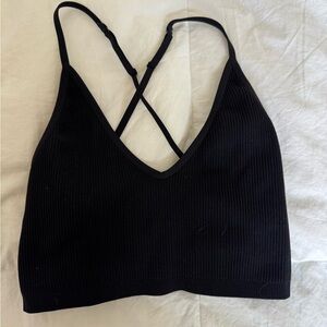Black Ribbed Women's Bralette